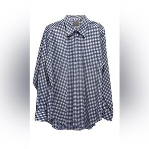 Thomas Dean Men's Blue and Gray Dress Shirt